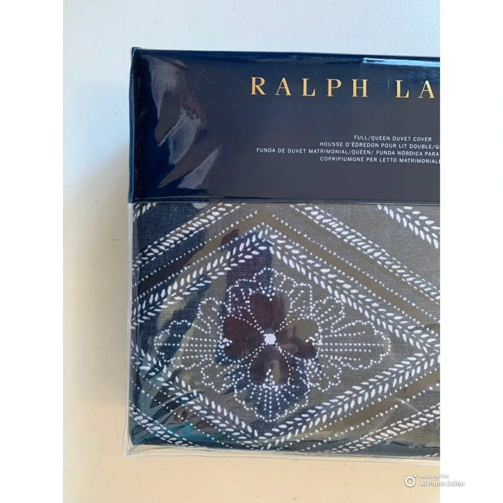 Ralph Lauren Blue Francois Duvet Cover Full/Queen NWT 100% Cotton Bedding